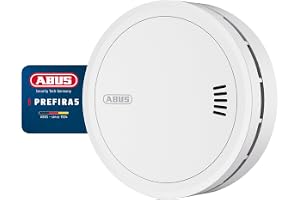 ABUS Brandvarnare Prefira 5 – rökdetektor med 5-årigt batteri | 85 dB larm, EN 14604-certifierad, insektsgaller, tystgående knapp – för hem, lägenhet och husbil