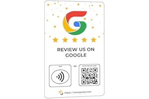 One Tap Only NFC Business Review Cards (1-Pack) – Compatible with Google Reviews – Reusable Smart Tap & QR – Works with All Phones – Contactless Customer Feedback Tool
