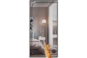 DTREEL Katzengittertür, Dickes Balkontürgitter Mit Reißverschluss, Verhindert, DASS Welpen Und Katzen Aus Dem Haus Rennen, 90 X 200 cm(90x210cm)