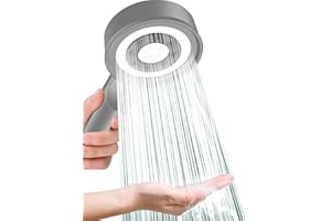 Givenme Soffione Doccia, Risparmio Idrico Doccia, 5 modèles de douche, ad alta pressione, Doccia a Pioggia, Universale+ABS, Silver