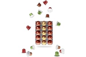 R&R SHOP - Porte Capsule pour Nespresso, collable sur toutes les surfaces de type murs, réfrigérateur et compatible avec les machines café Nespresso avec autocollants 3M, 5 Capsule cadauno - Lot de 3