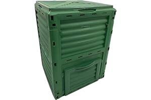 HUGGLEPETS HuggleGreens Plastic Garden Compost Bin 300 Litre Outdoor Eco Composter Soil Recycling Storage Box
