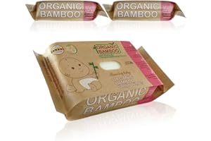 Beaming Baby Organic Bamboo, Biodegradable Baby Wipes - 240 Wet Wipes (3 Packs x 80) Multipack. Unscented, Plastic Free, Made with Organic Aloe Vera, Ideal for Newborn Sensitive Skin. Paper Packaging