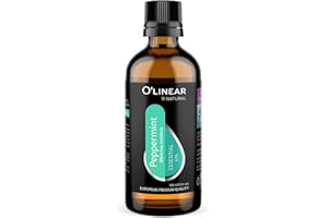 O'linear 3.4 Fl Oz Therapeutic Grade Peppermint Essential Oil for Diffusers for Home, Aromatherapy 100% Pure Mint Oil for Humidifiers, Natural Essential Oils for Candle Making SPA Steam Room Sauna
