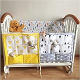 HENGSONG Kinderzimmer Mehrschichtige Beutel Organizer Baby-Bett Krippe Windeln Spielzeug Hängender Beutel Aufbewahrung Tasche 55*60CM (Grau) - 2
