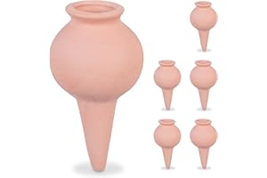 Relaxdays Tonkegel 6er Set, Wasserspender für Zimmerpflanzen & Balkonkästen, automatisches Gießen, Gießkegel, terrakotta