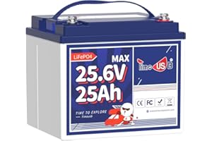 Timeusb Batterie Lithium 24V 25Ah Batterie LiFePO4 avec 1280W Puissance de Charge Continue,Taux de Décharge élevé 2C,BMS 50A 640Wh pour Tondeuse à Gazon,Scooter de Mobilité Fauteuil Roulant électrique