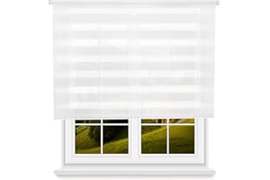 WELL HOME MOBILIARIO & DECORACIÓN Estor Enrollable Día/Noche - Blanco, 120 x 175cm (Ancho x Largo)/Tamaño de la Tela 117 x 170cm