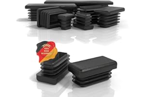 ‎PD PD® Lamellenstopfen 30x20 mm für Vierkantrohr (Außenmaß) | Endkappen Rechteckig aus PE Kunststoff | Rohrstopfen zur Rohrabdeckung von Metallrohr & Aluprofil | Rechteckstopfen Schwarz | 4 Stück