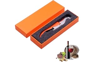 MADEHAY Kellnermesser Edelstahl, 68g Heavy Duty Edelstahl Wine Key,Korkenzieher Weinöffner mit Geschenkbox(Orange/Geschenkbox)