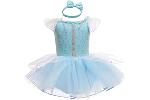 HIHCBF Neonata Costume di Carnevale Vestito da Principessa Pagliaccetto per Bimba Compleanno Festa Halloween Cosplay Natale Abitini per Bambina con Archetto