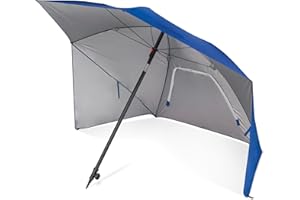 Sport-Brella Toldo de Sombra en ángulo Ultra SPF 50+ para líneas óptimas de visión en Eventos Deportivos, 8 pies, Azul