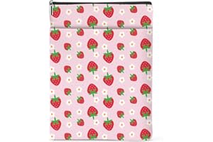 jealance Strawberry Pattern Book Lovers Gifts Waterproof Book Sleeve Book Pouch Book Protector with Zipper and Front Pocket BookCover Case for Women Girl Grandma Mom Book Accessories Book Club Gifts