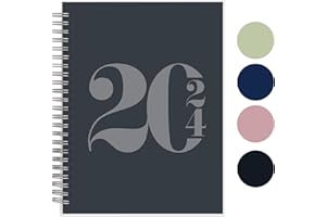 Rileys & Co Diary 2024, Full Paper Size, Typographic Weekly Planner, Jan - Dec 2024, Daily Planner with Flexible Cover, Notes Pages, Twin-Wire Binding - Planner 2024 (15.2 x 20.3 cm, Black)