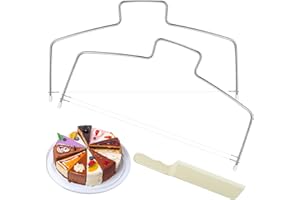TOPCZY 2 Pièces Couteau Gateau à Trancher Réglable, Inoxydable Longue Durée Coupe Gateau Double Wire en Acier, Professionnel Coupe-Gâteau à Fil pour Pâtisseries Toasts Tartes