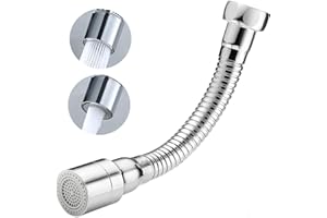 PANDARAZZI Flexibler Wasserhahn Verlängerung,Wasserhahn Aufsatz mit 2 Modi,wasserhahn aufsatz schwenkbar 360 Grad,Perlatoren für Wasserhähne,wassersparer für wasserhahne(2 Modi, 17cm)