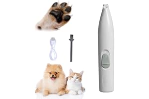KQLHLHDYZ Dog Paw Trimmer for Grooming Rechargeable Paw Trimmer for Pets with LED Light Low Noise for Pet Paw Eyes Ears Face Rump