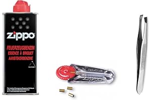 SUNDEER Zippo Zubehör Set 1 enthält 1x Zippo Benzin, 1x Feuersteine und eine Pinzette