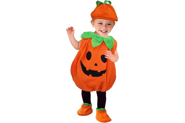 EOZY Babypumpakostym Barnens halloweenkostymer med hatt Cosplay