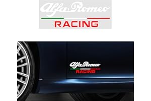 HENGYUESHANG Italien Flagge Racing Emblem Auto Seitenabzeichen DIY Aufkleber, Für Alfa Romeo 4C 147 156 166 159 Giulietta Giulia Spider GT Stelvio Auto Styling (White)