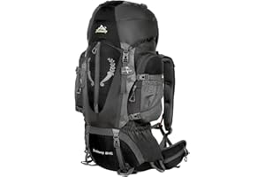 HWJIANFENG LOCAL LION 80L Backpack for Outdoor Sports Hiking Traveling Trekking Camping Waterproof Mountaineering Ultralarge Capacity Internal Frame Men Women 80L