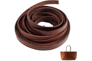 Ceihwa Lederband Flach 5mm x 5m Lederband Breit Braun Lederriemen Dünnes Lederbänder zum Basteln Lederstreifen Lederband Geflochten Leder Gurtband Leder Band zum Basteln, Mittelalter, Schmuck