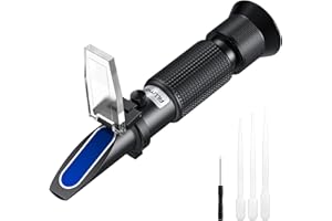 ALLmeter Wine Refractometer – Brix 0–40% & Potential Alcohol 0–25% (ATC) – Handheld Sugar Meter for Home Winemaking & Brewing – 2–3 Drops, Complete Calibration Kit