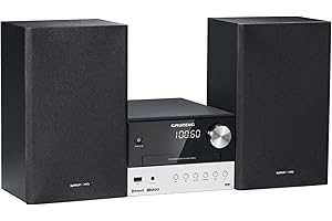 Grundig CMS 1050 DAB+ BT Compact Micro System (lecture Bluetooth, CD-MP3, port USB) noir/argent