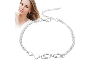 Maciun Liebes-Herz-Charm-Armband | Damen-Charm-Armband,Infinity-Herz-Schmuckkollektion, Herz-Symbol-Charm-Gliederarmband für Frauen und Mädchen