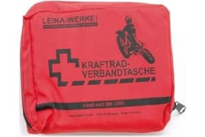 LEINA-WERKE Leina 17008 - Kit di Pronto Soccorso per Moto, Tipo II, Senza Velcro, Colore: Rosso/Nero