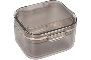 Disnace Custodia per Protesi Dentaria, Porta Bagno Protesi Dentale con 3 Strati Scatola per Protesi Dentaria Porta Dentiera Contenitore Dentiera con Cestello per Paradenti Pulizia Ammollo (Nero)