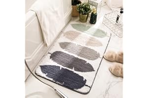 KISUFU Tappetini per il bagno Assorbente Shaggy Tappeti Antiscivolo Lavabile Materassini per Bagno Camera da Letto Cucina Ingresso (60 * 90cm, D)
