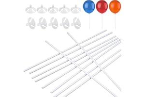 TIKPLUS Ballonstangen Einzeln, Kunststoff Ballonstäbe 32cm, Weiß Stäbe Halter für Luftballons für Hochzeit, Geburtstag, Feiertage, Party Decor, Wiederverwendbar (10PCS)