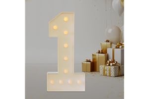 BIGGITTIG Chiffre Lumineux Geant Numéros Lumineux LED Chiffre Anniversaire Lights Décoration 2000-3000K Chiffres Lumineux Lettres,Pour Graduation, Mariage, Fête d'anniversaire (1)