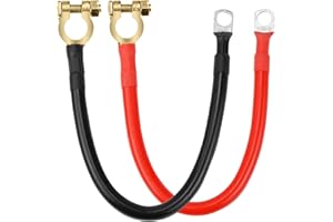 ‎BOUGPENG BouGPeng Batteriekabel 35cm 33mm² 2AWG Batterie Wechselrichter Kabel mit Batterieklemmen Steckern Autobatteriekabel Rot und Schwarz Kupferdraht Batterie Kabel für Solar Wohnmobil Marine LKW Motorrad