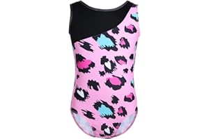 Freebily Body Ginnastica Artistica Bambina Senza Maniche Leopardo Leotards Balletto Tuta Sportiva Ballerina Vestito Danza Classica Dancewear Abito da Ballo Moderno Latino