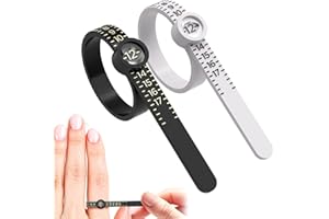 OPIURVY Misuratore per Anelli,2pz Misuratori Anelli in Plastica con Lente d'Ingrandimento,EU Misura Anelli,Strumento di Misurazione Riutilizzabile per Dimensione delle Dita,Anello Misuratore a Nastro