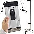 YEIPIS Portable Folding Hand Cart Mini Hand Cart with Stand for Heavy Luggage Hand Puller Trolley, Folding Stainless Steel Cart for Home, Car, Office and Travel