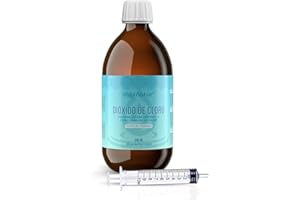 DIOXNATUR Dióxido de Cloro 500 ml 3000 ppm tamaño Ahorro CDS Fabricado y registrado en España Botella de Vidrio ámbar. Incluye Jeringa 10ml
