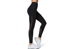 Yvette Leggings de Sport Femme Mesh Opaque Taille Haute Pantalon de Yoga Doux Respirant Grande Taille Pilates Fitness Voyage Gym