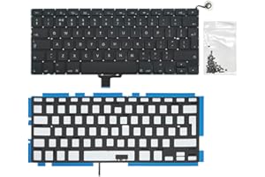 ICTION Nuovo UK Tastiera con retroilluminazione + viti Sostituzione QWERTY per MacBook Pro 13" A1278 Tastiera 2009 2010 2011 2012 Anno
