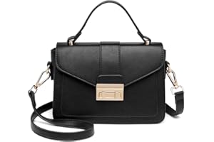 Miss Lulu Sac à Main Femme en PU Cuir, Sac Bandoulière Élégant Moyen, Fourre-Tout Porté Main et Épaule pour Université, Travail et Voyage