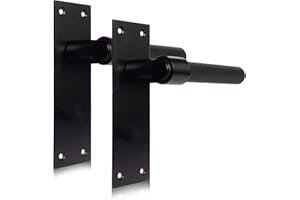 XFORT Onyx Collection, Slimline Backplate Lever Latch Knurled Door Handles, Matt Black (150x60mm) for Internal Wooden Doors