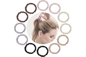Hair Ties| Bands 12 Packs for Woman| Girls, Yomaido Skinny Silk Satin Hair Scrunchies, Small Ponytail Holders No Damage Breakage for Thin/Thick Curly Long Fine Hair