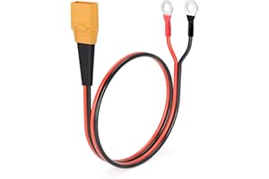 ELFCULB 10AWG 2FT XT90 Male to O Ring Terminal Cable, Ring Terminal to XT90 Cable, Compatible with LiFePO4, AGM, Deep-Cycle, and EV Lead-Acid Batteries with M8 Terminals (0.6M)
