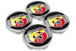 XGAGCF Auto Coprimozzi Ruota Centro Tappi Lega Alluminio Cerchioni Mozzo Badge Hub Center Caps, per Abarth 500 Stilo Ducato Palio Bravo Doblo 56/60MM Auto Decorativo Emblema Accessori