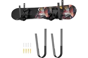 OutdoorMaster 1-Pair Snowboard Display Rack, Aluminum Snowboard Rack Wall Mount Storage for Room, Garage