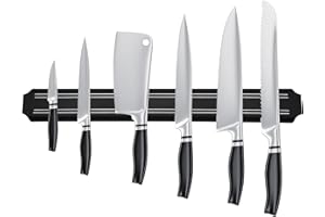 AIBAOBAO Portacoltelli magnetico, 38CM magnetico coltello Rack Coltelli strisce, Appeso poggiacoltelli Stand, Magnete del blocco della barra dei coltelli, Portautensili da cucina stoccaggio