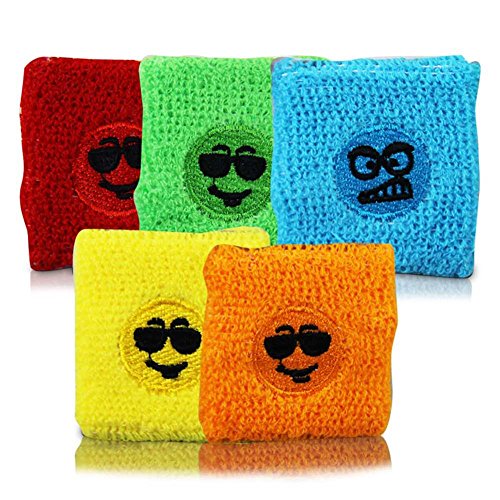 6 x Schweißband Smiley Funny und Angry Face verschiedene Farben