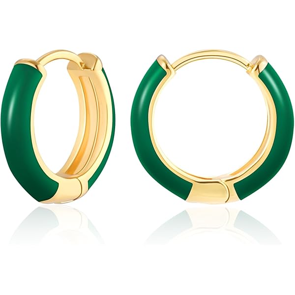 Richapex Gouden Oorbellen Dames 18k Goud Hypoallergene Trendy Hartvormige Creolen Oorbellen Hangend Klein Gouden Creolen Oorring voor Dames, Koper, Zirkonia